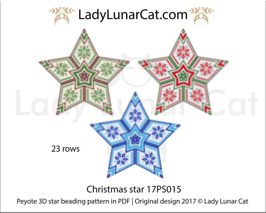 Copy of Beaded star pattern for beadweaving Christmas 21PS001 LadyLunarCat