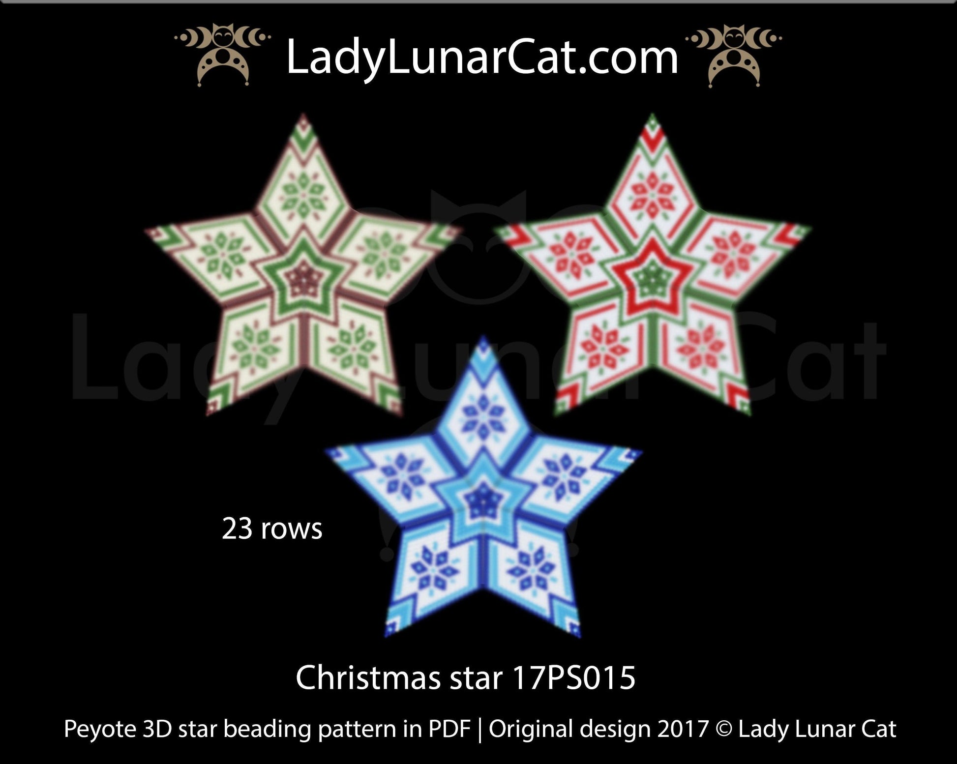Copy of Beaded star pattern for beadweaving Christmas 21PS001 LadyLunarCat