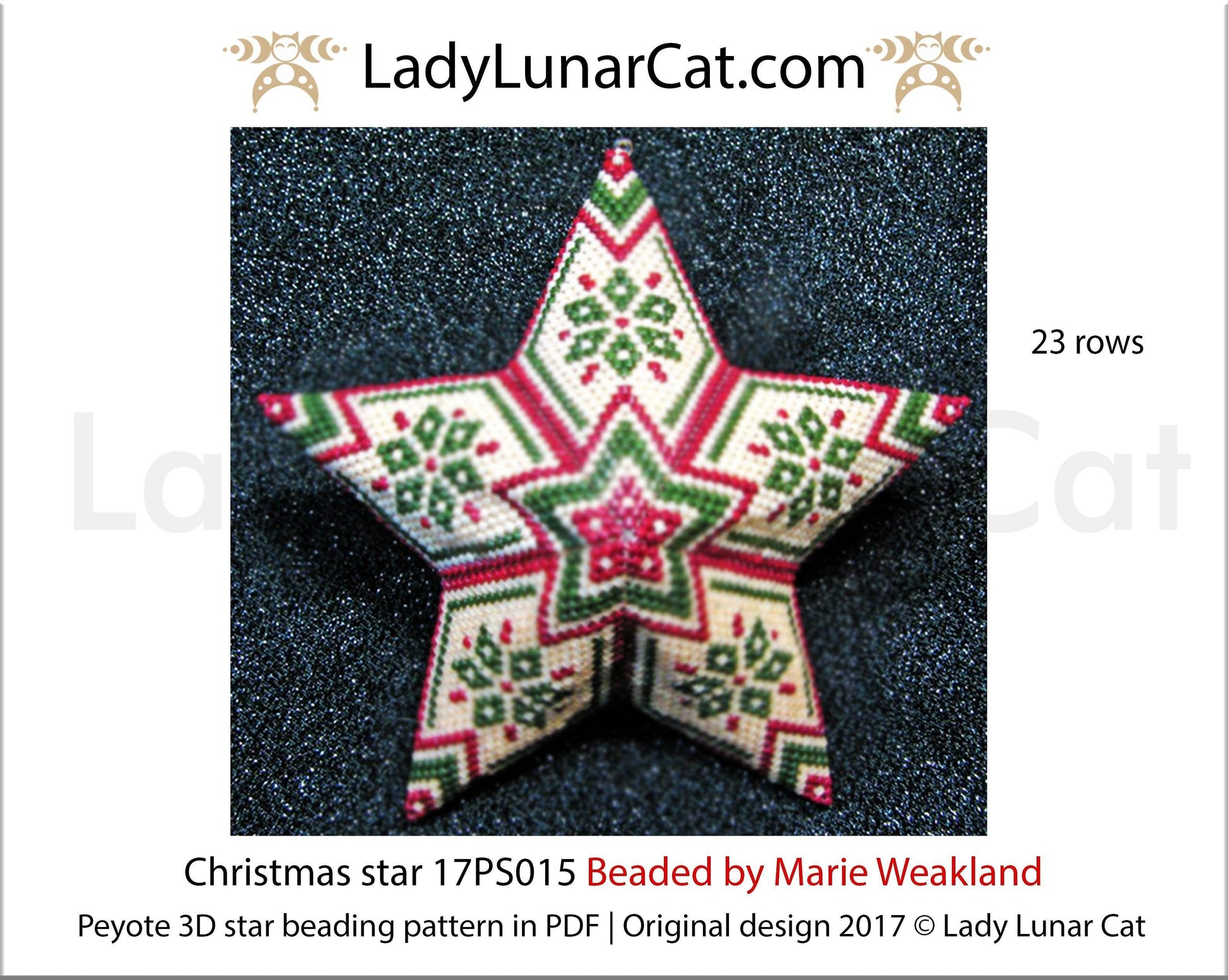 Copy of Beaded star pattern for beadweaving Christmas 21PS001 LadyLunarCat