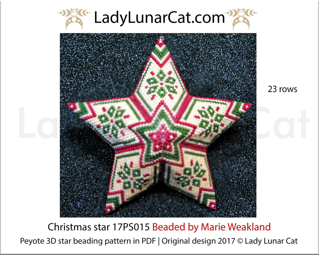 Copy of Beaded star pattern for beadweaving Christmas 21PS001 LadyLunarCat