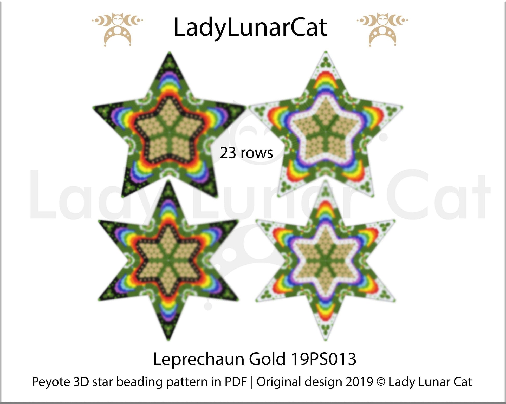 Copy of Beaded star pattern for beadweaving The Star Called Sun  21PS002 24 rows LadyLunarCat