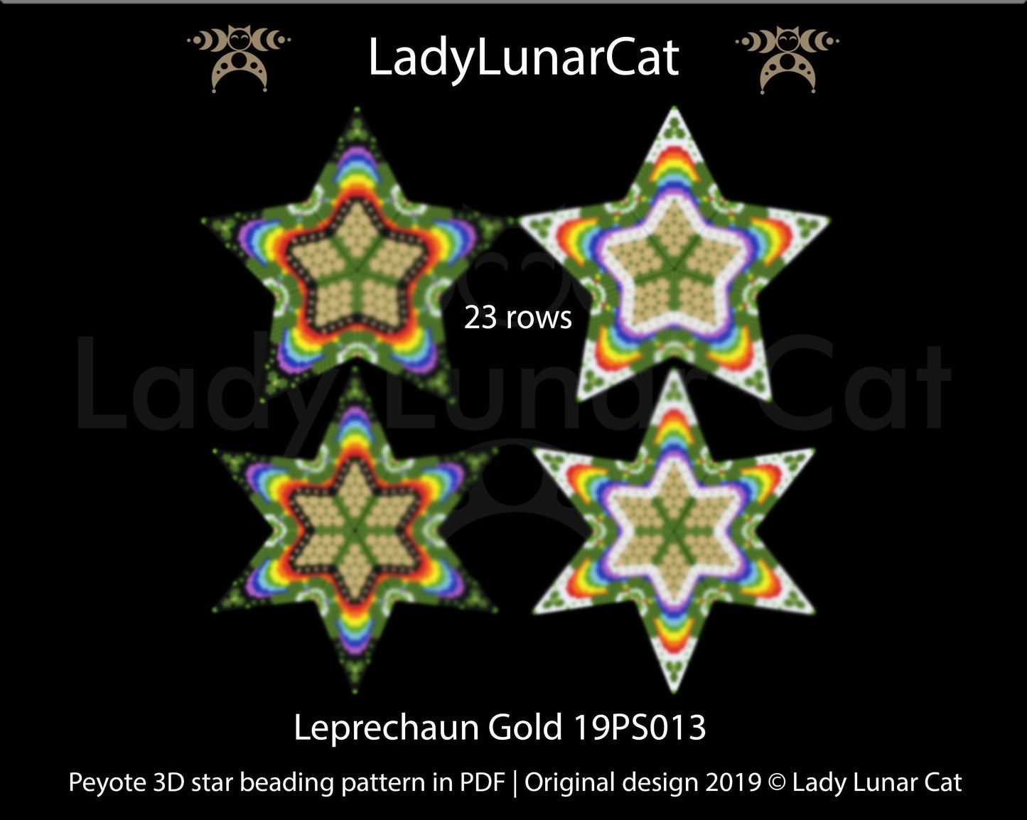 Copy of Beaded star pattern for beadweaving The Star Called Sun  21PS002 24 rows LadyLunarCat