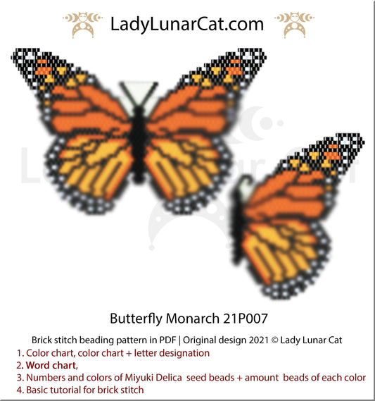 Copy of Brick stitch pattern for beading Avocado cat 21P002 | Summer beaded jewelry tutorial LadyLunarCat