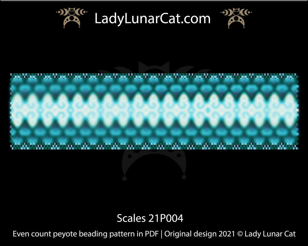 Copy of Odd count peyote bracelet pattern for beading Lilac flower 18P018 LadyLunarCat