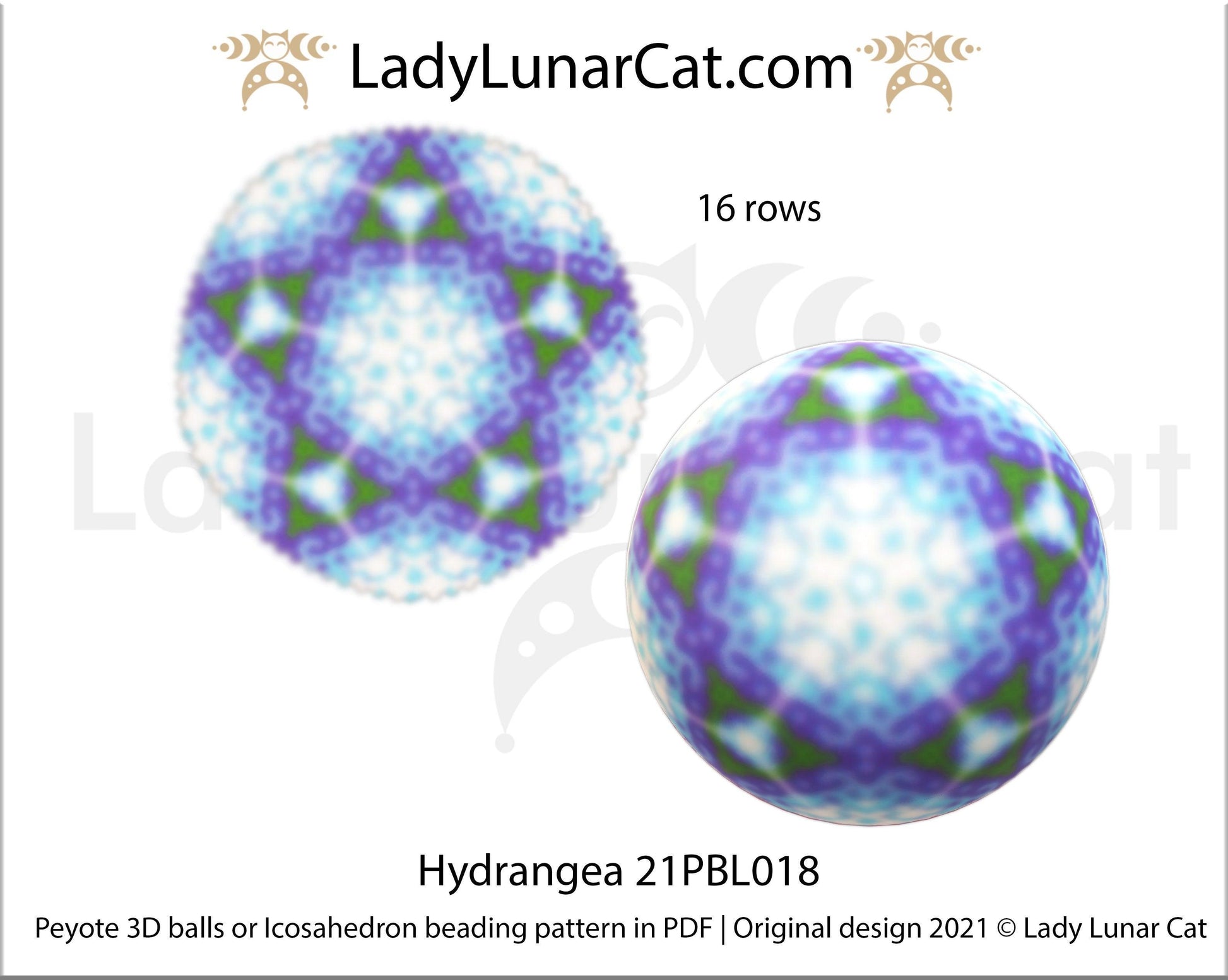 Copy of Peyote 3d ball pattern for beading | Beaded Icosahedron Sunny day 21PBL013 13 rows LadyLunarCat