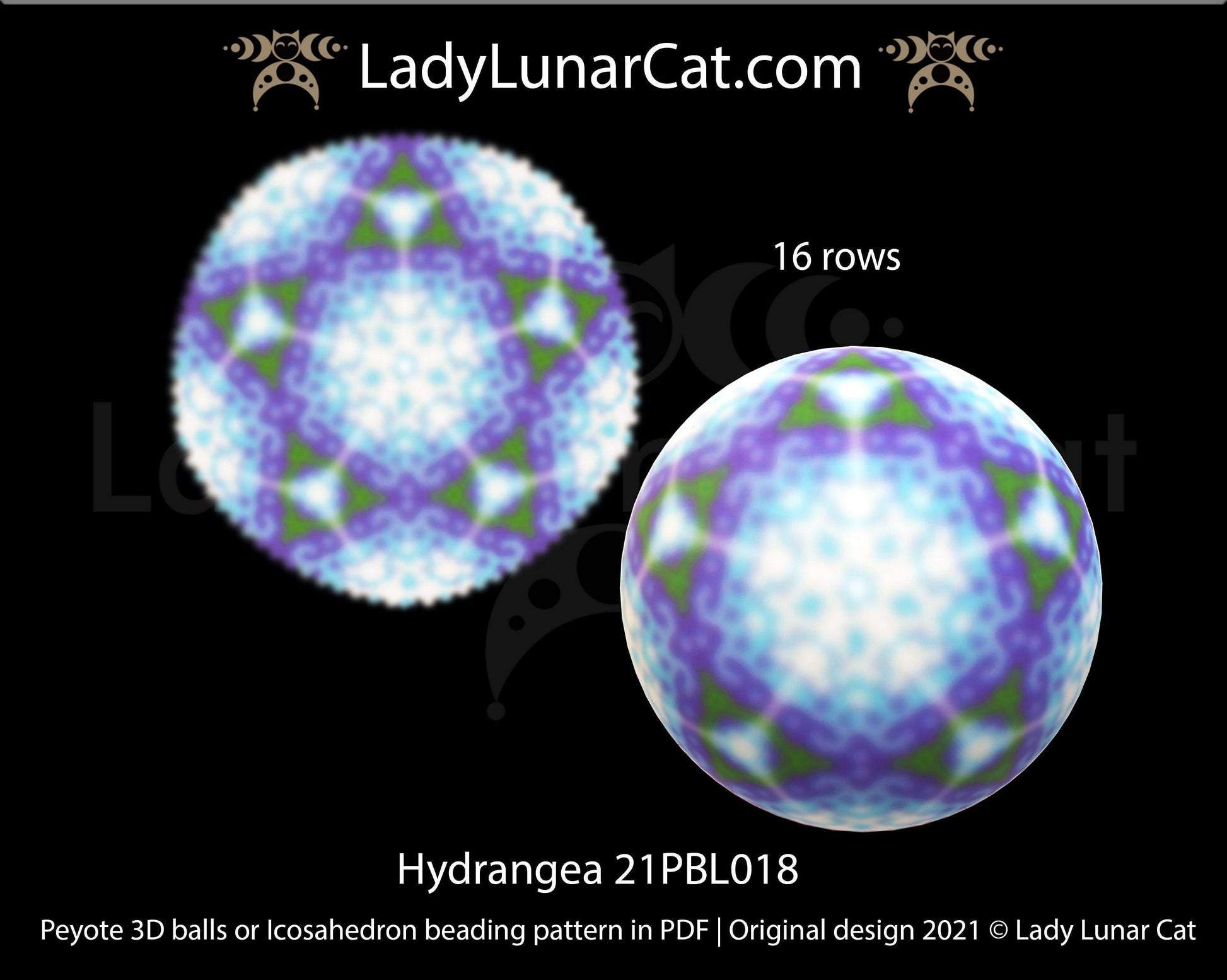 Copy of Peyote 3d ball pattern for beading | Beaded Icosahedron Sunny day 21PBL013 13 rows LadyLunarCat