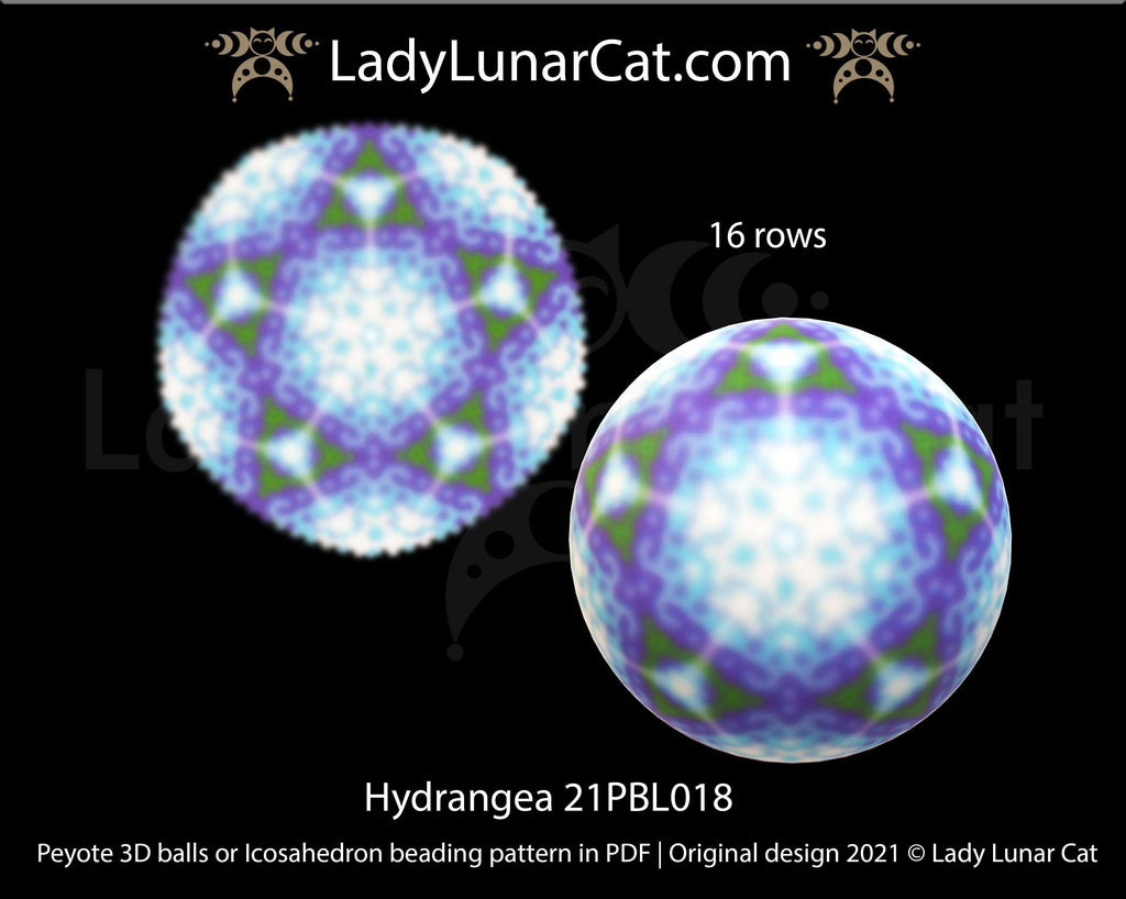 Copy of Peyote 3d ball pattern for beading | Beaded Icosahedron Sunny day 21PBL013 13 rows LadyLunarCat