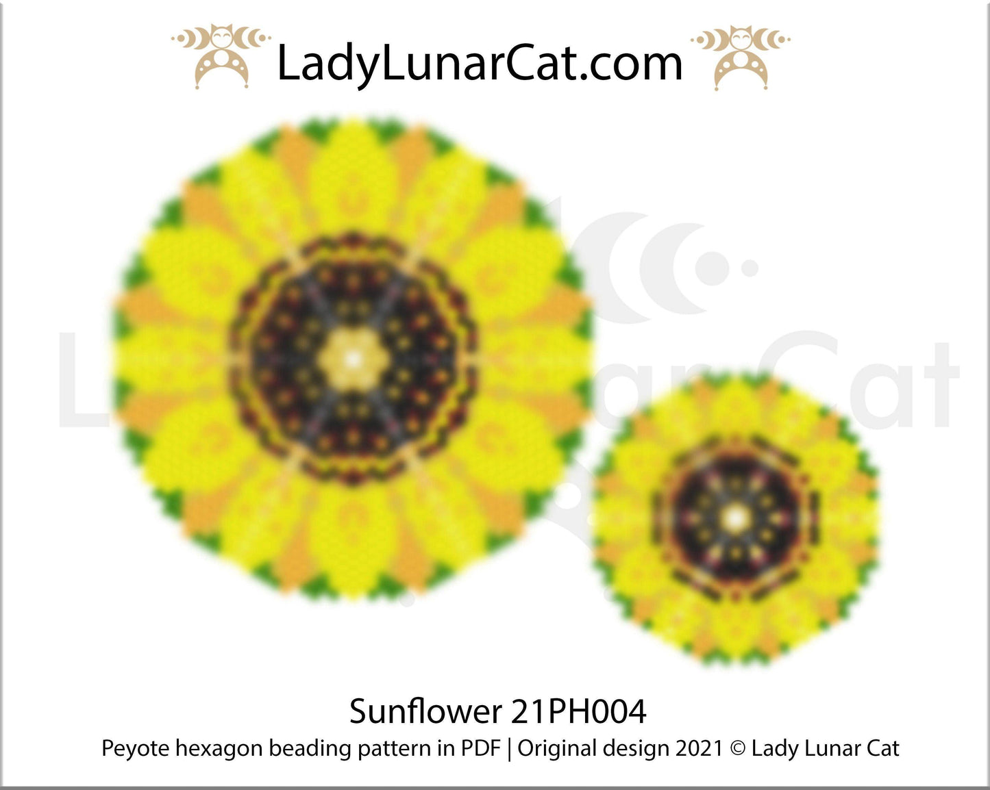 Copy of Peyote hexagon pattern for beading | Beaded hexagon Sun 21PH003 LadyLunarCat