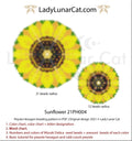 Sunflower peyote hexagon pattern by Lady Lunar Cat — 2 sizes pendant earrings summer beading PDF 21PH004