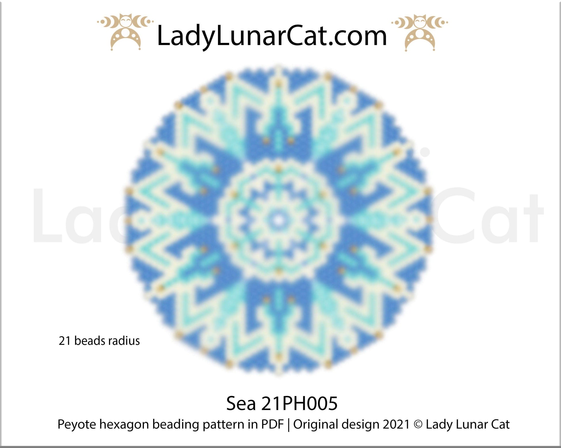 Copy of Peyote hexagon pattern for beading | Beaded hexagon Sunflower 21PH004 LadyLunarCat