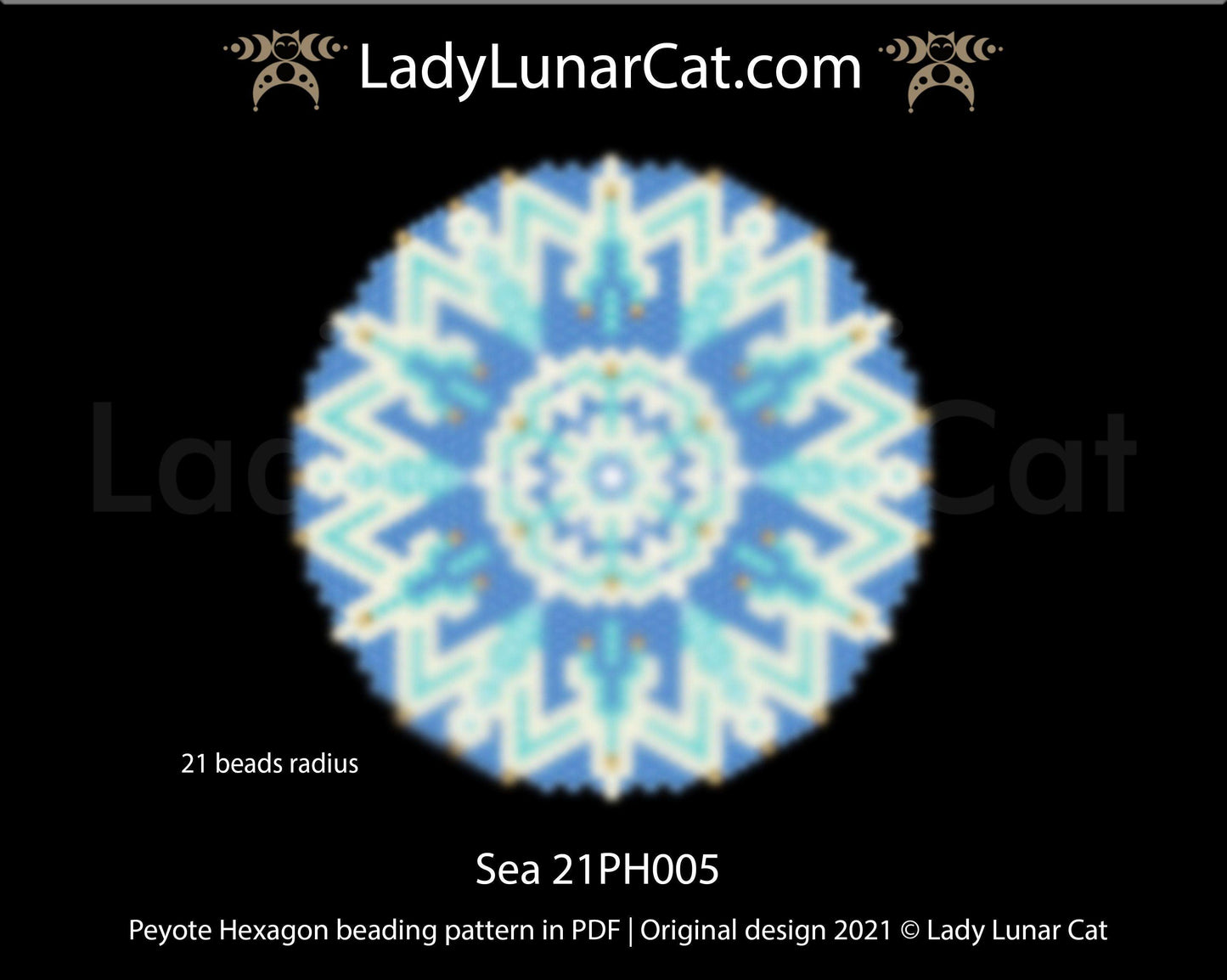 Copy of Peyote hexagon pattern for beading | Beaded hexagon Sunflower 21PH004 LadyLunarCat
