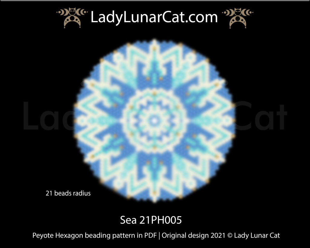 Copy of Peyote hexagon pattern for beading | Beaded hexagon Sunflower 21PH004 LadyLunarCat