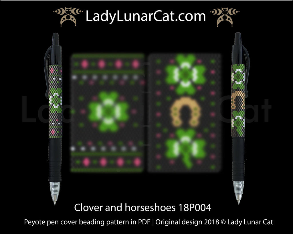 Copy of Peyote pen cover pattern for beading | Beaded pen wrap and rings tutorial Easter 18P006 LadyLunarCat