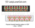 Mia heart peyote bracelet - 91x22 beads 2 versions 6+6 colors valentine spring PDF LadyLunarCat