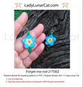 Forget-me-not peyote earring tutorial - spring blue floral beginner PDF LadyLunarCat