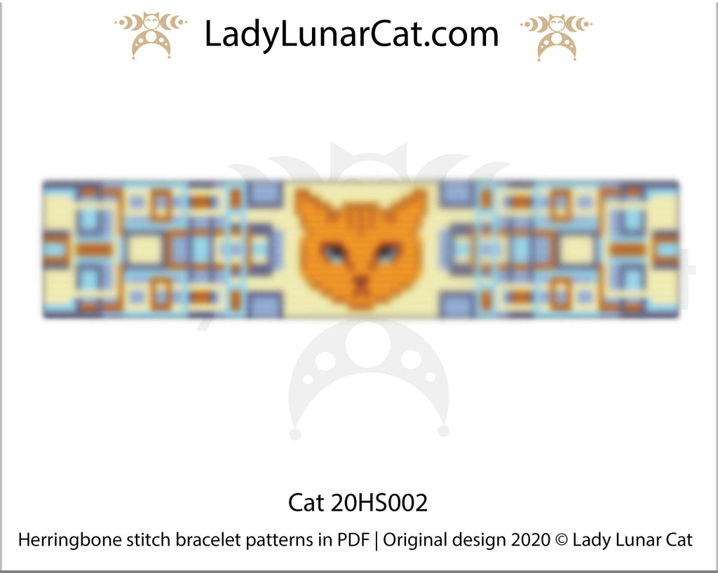 Herringbone stitch pattern for bracelets - Cat 20HS002 LadyLunarCat
