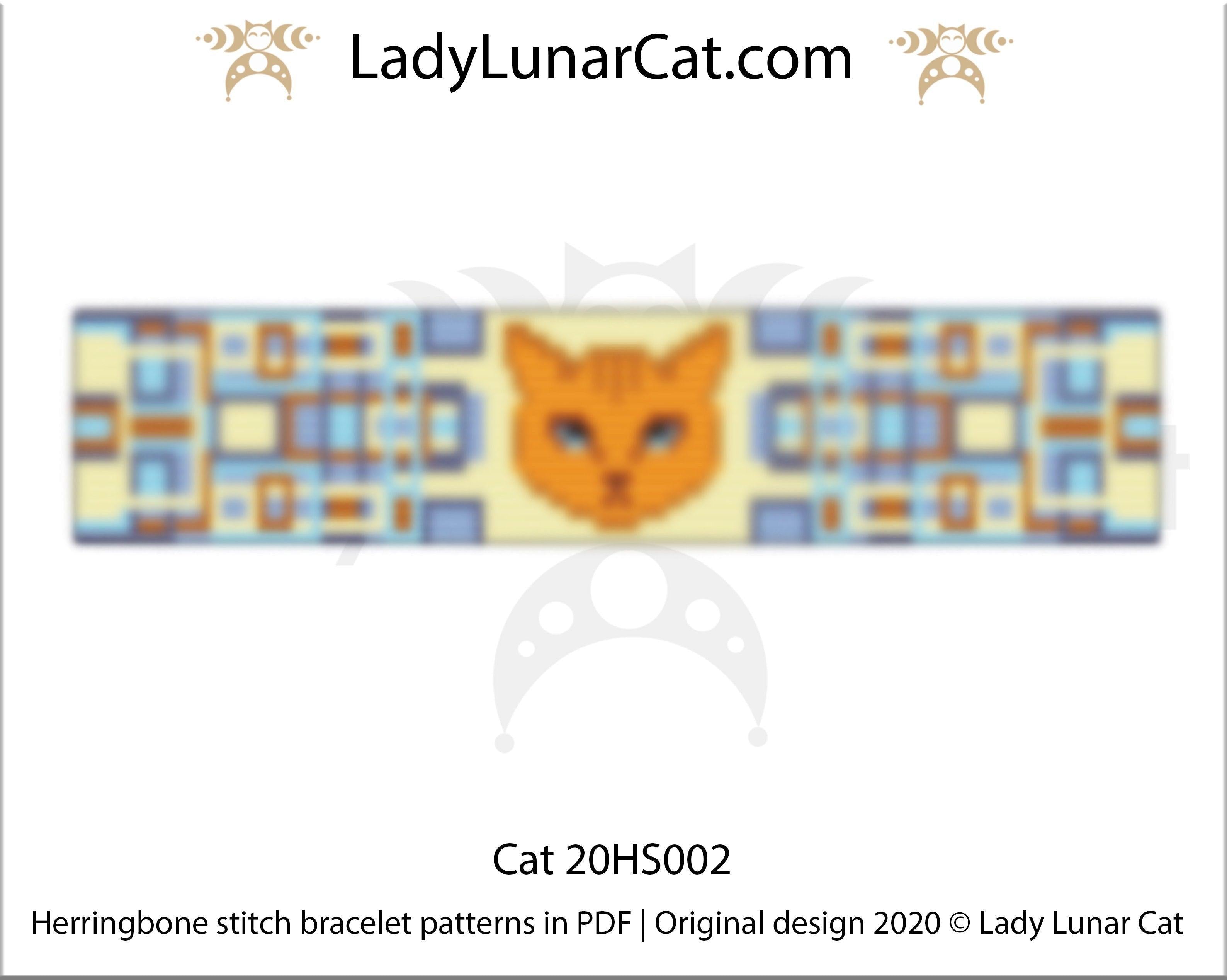 Herringbone stitch pattern for bracelets - Cat 20HS002 LadyLunarCat