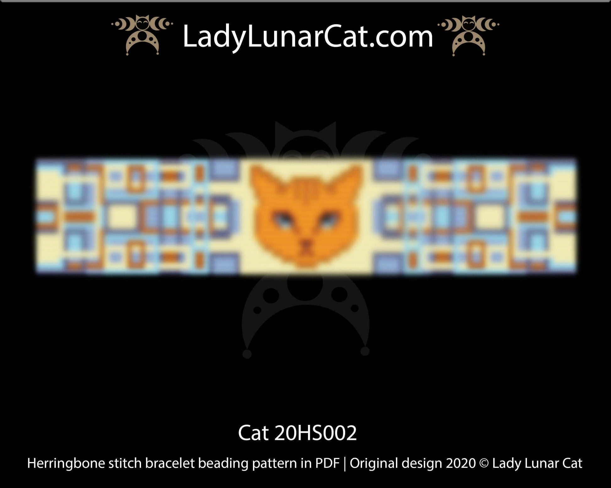 Herringbone stitch pattern for bracelets - Cat 20HS002 LadyLunarCat