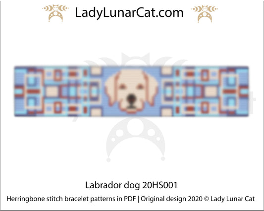 Herringbone stitch pattern for bracelets - Labrador dog 20HS001 LadyLunarCat