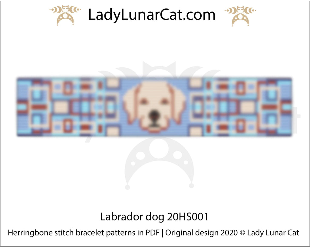 Herringbone stitch pattern for bracelets - Labrador dog 20HS001 LadyLunarCat