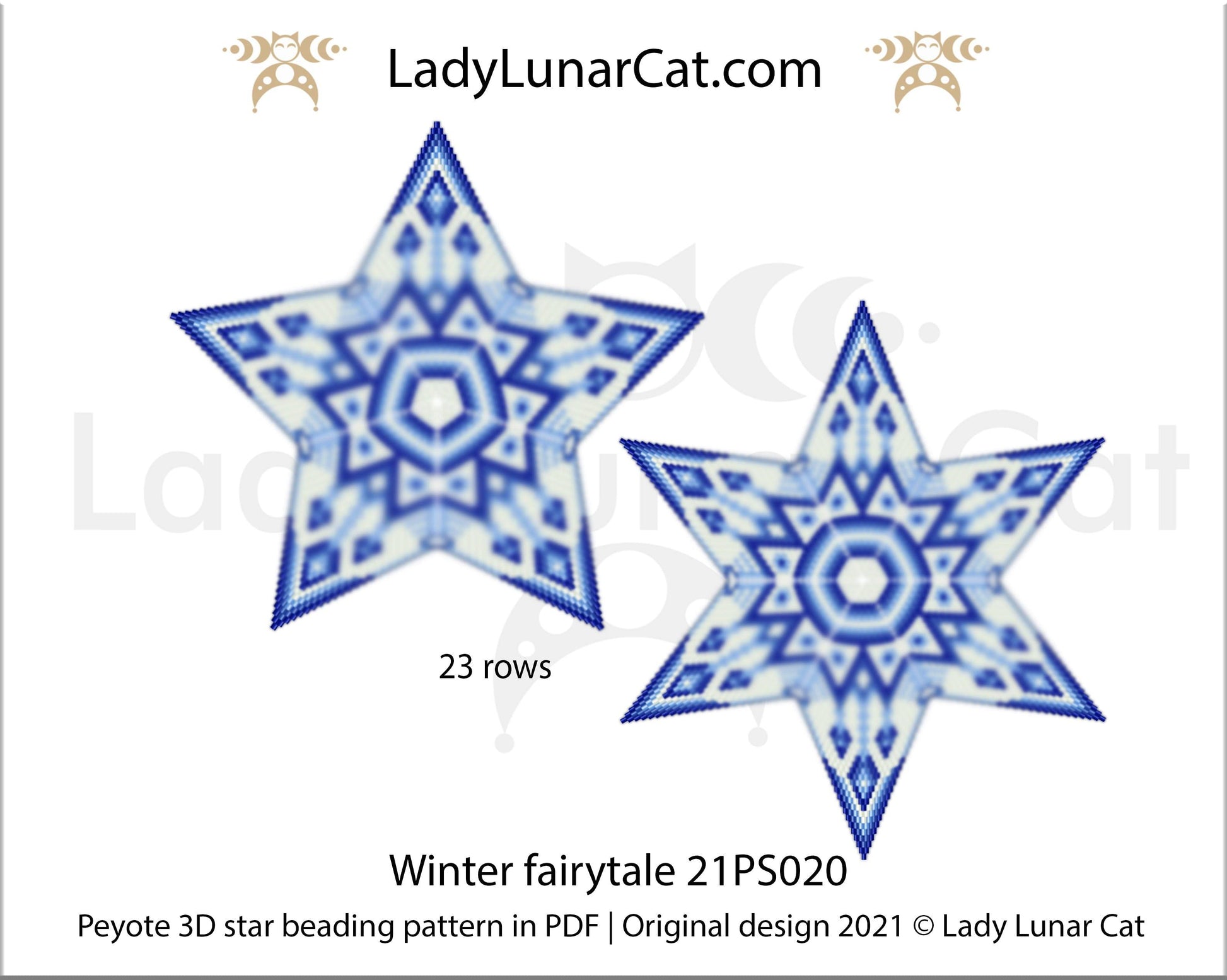 Beaded star pattern for beading- Winter fairytale 21PS020 23 rows LadyLunarCat