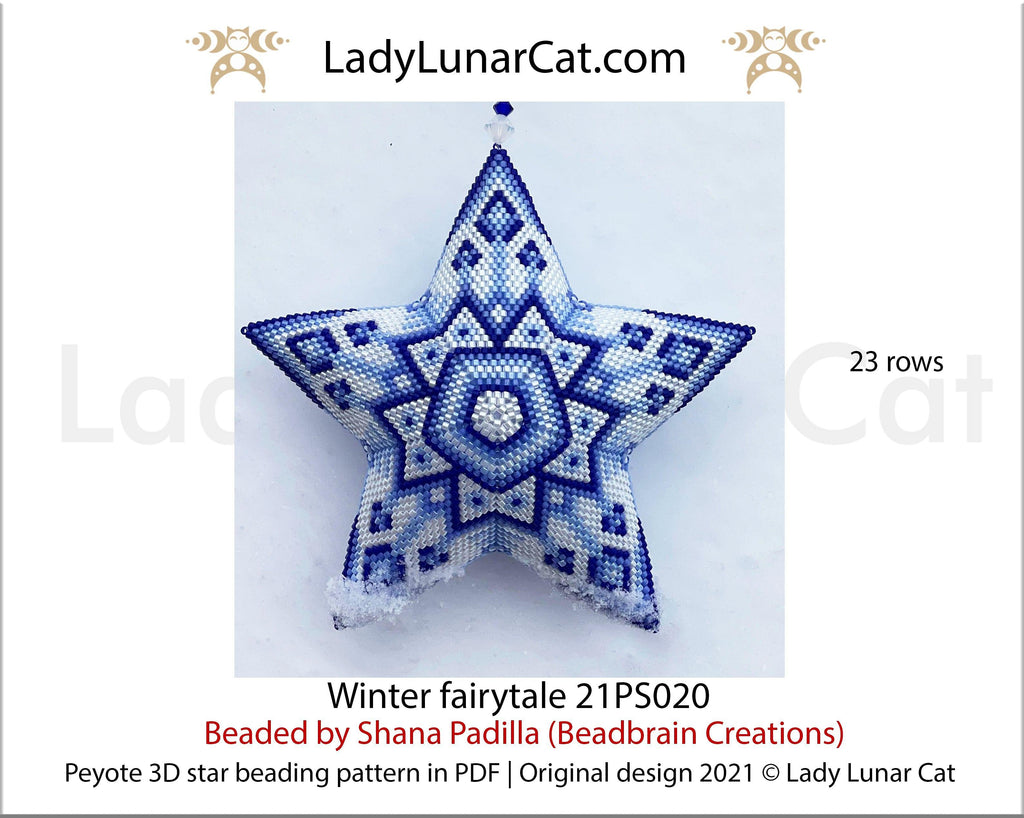 Beaded star pattern for beading- Winter fairytale 21PS020 23 rows LadyLunarCat