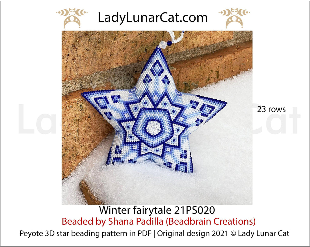 Beaded star pattern for beading- Winter fairytale 21PS020 23 rows LadyLunarCat