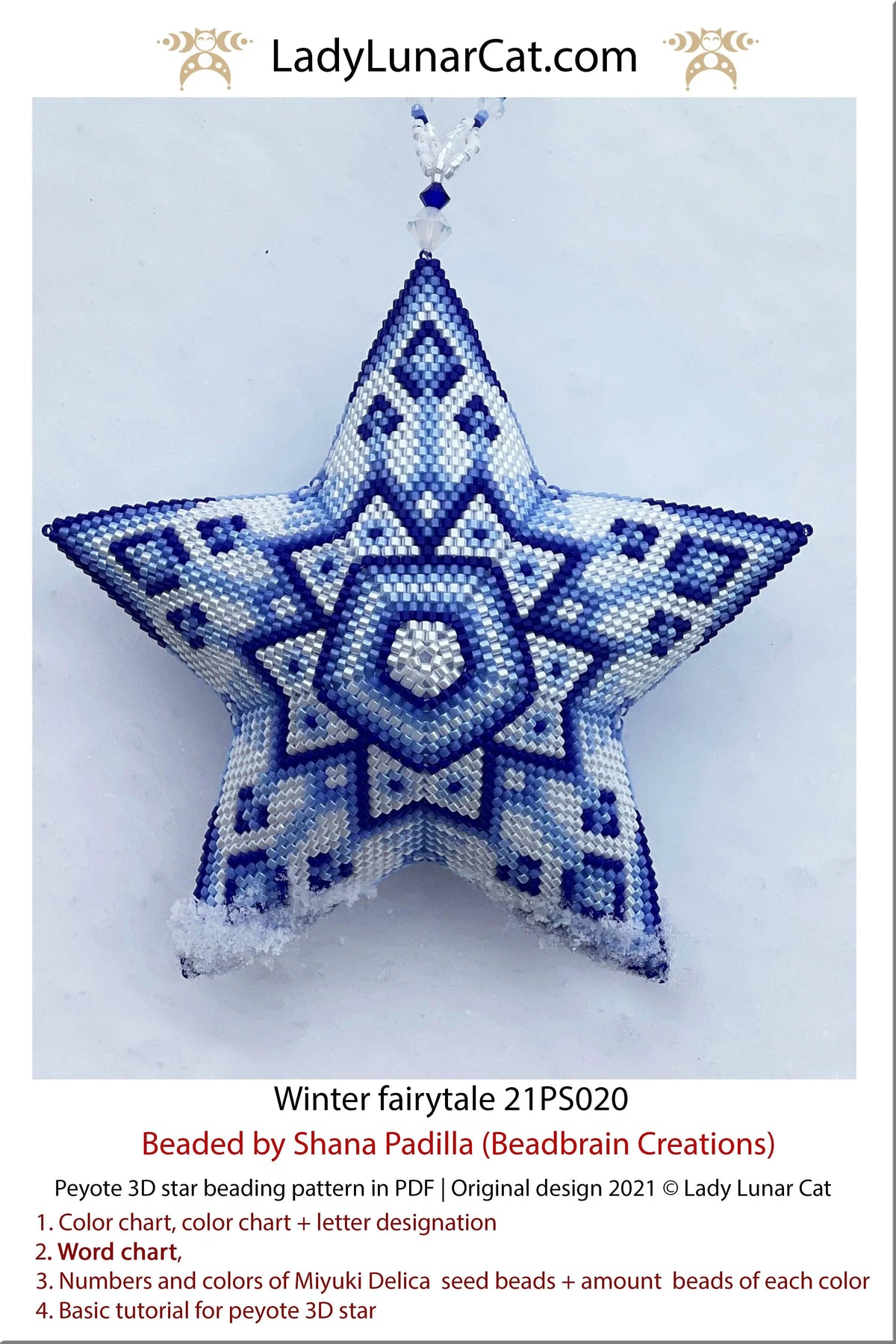 Peyote star winter fairytale preview — ice palace design, 17 pages, graph paper included