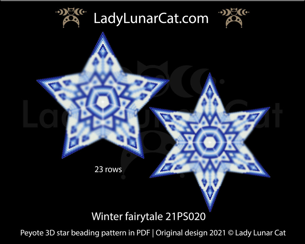 Beaded star pattern for beading- Winter fairytale 21PS020 23 rows LadyLunarCat