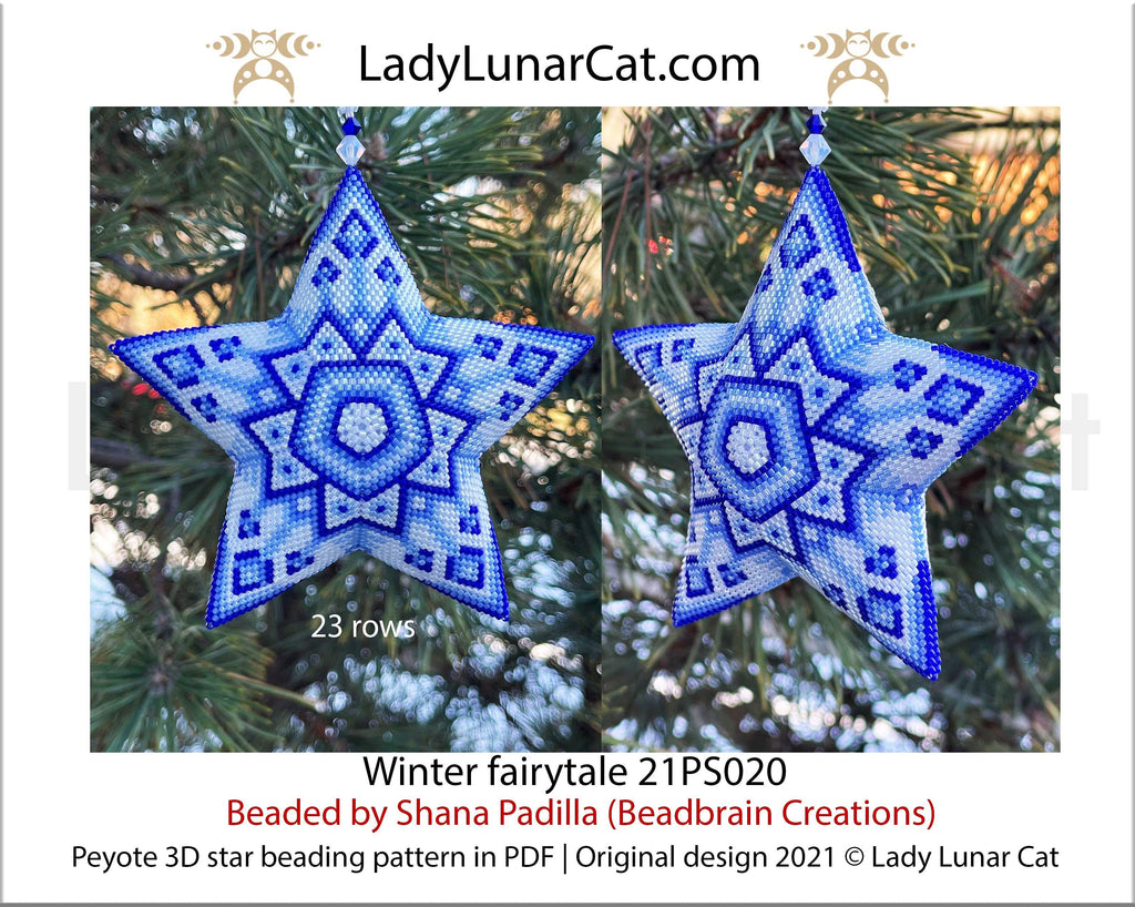 Beaded star pattern for beading- Winter fairytale 21PS020 23 rows LadyLunarCat