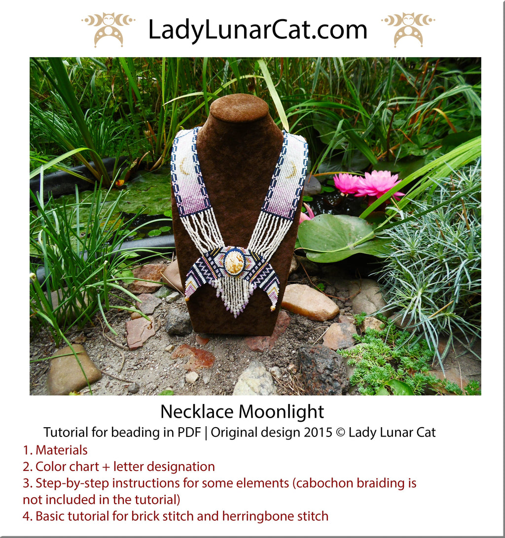 Beading tutorial Necklace Moonlight LadyLunarCat