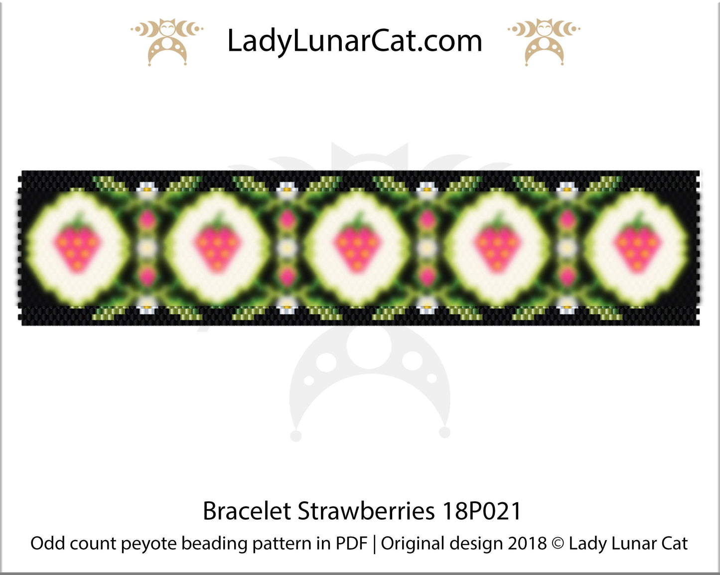 Odd count peyote bracelet pattern for beading LadyLunarCat