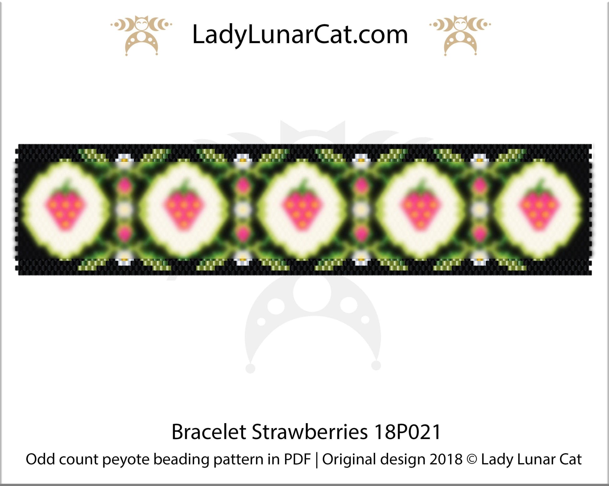 Odd count peyote bracelet pattern for beading LadyLunarCat