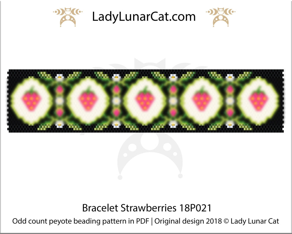 Odd count peyote bracelet pattern for beading LadyLunarCat