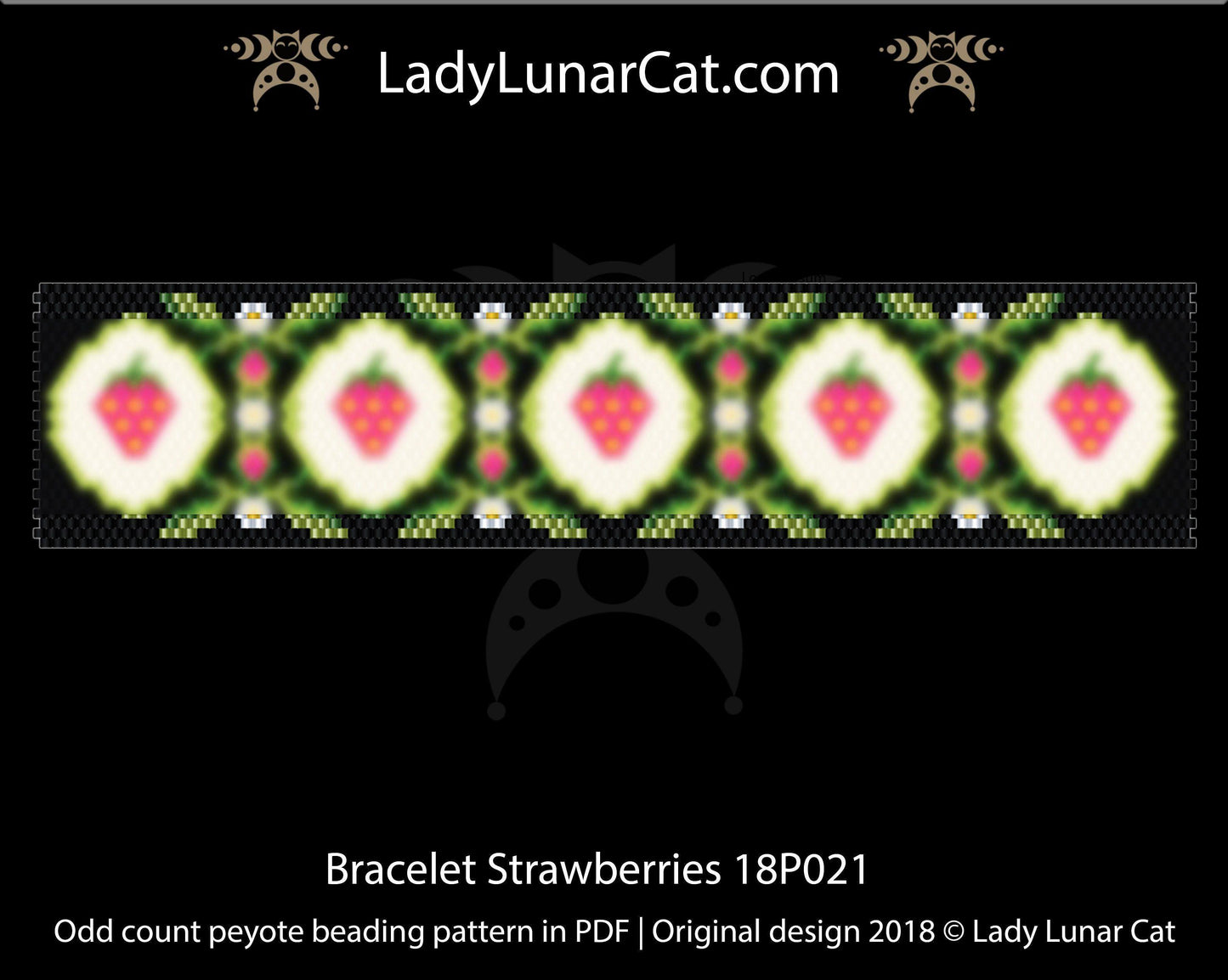 Odd count peyote bracelet pattern for beading LadyLunarCat