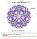 Ermelinda hearts peyote 3D ball by Lady Lunar Cat — Valentine's Day icosahedron beading PDF 20PBL013