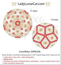 Snowflakes peyote 3D ball by Lady Lunar Cat — 2 sizes gold red Christmas beading PDF 20PBL006