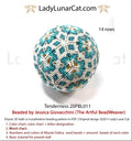 Tenderness peyote 3D ball pattern - icosahedron 14 rows 5 colors pastel turquoise PDF LadyLunarCat