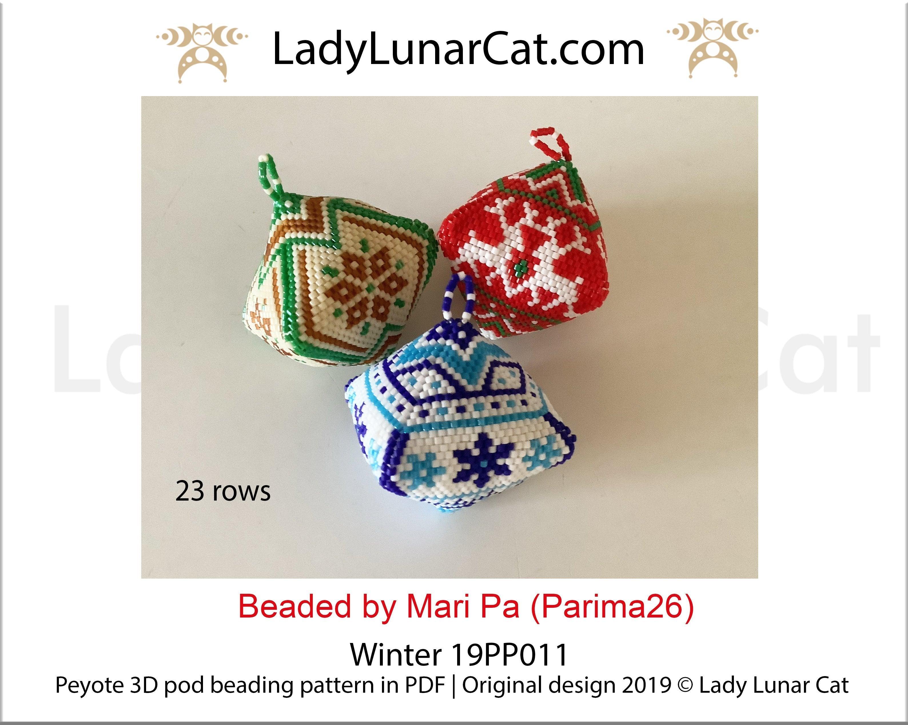 Peyote pod patterns for beading Winter 19PP011 LadyLunarCat