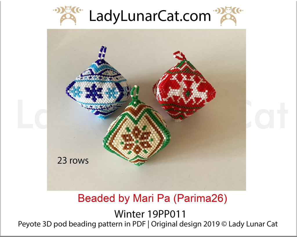 Peyote pod patterns for beading Winter 19PP011 LadyLunarCat