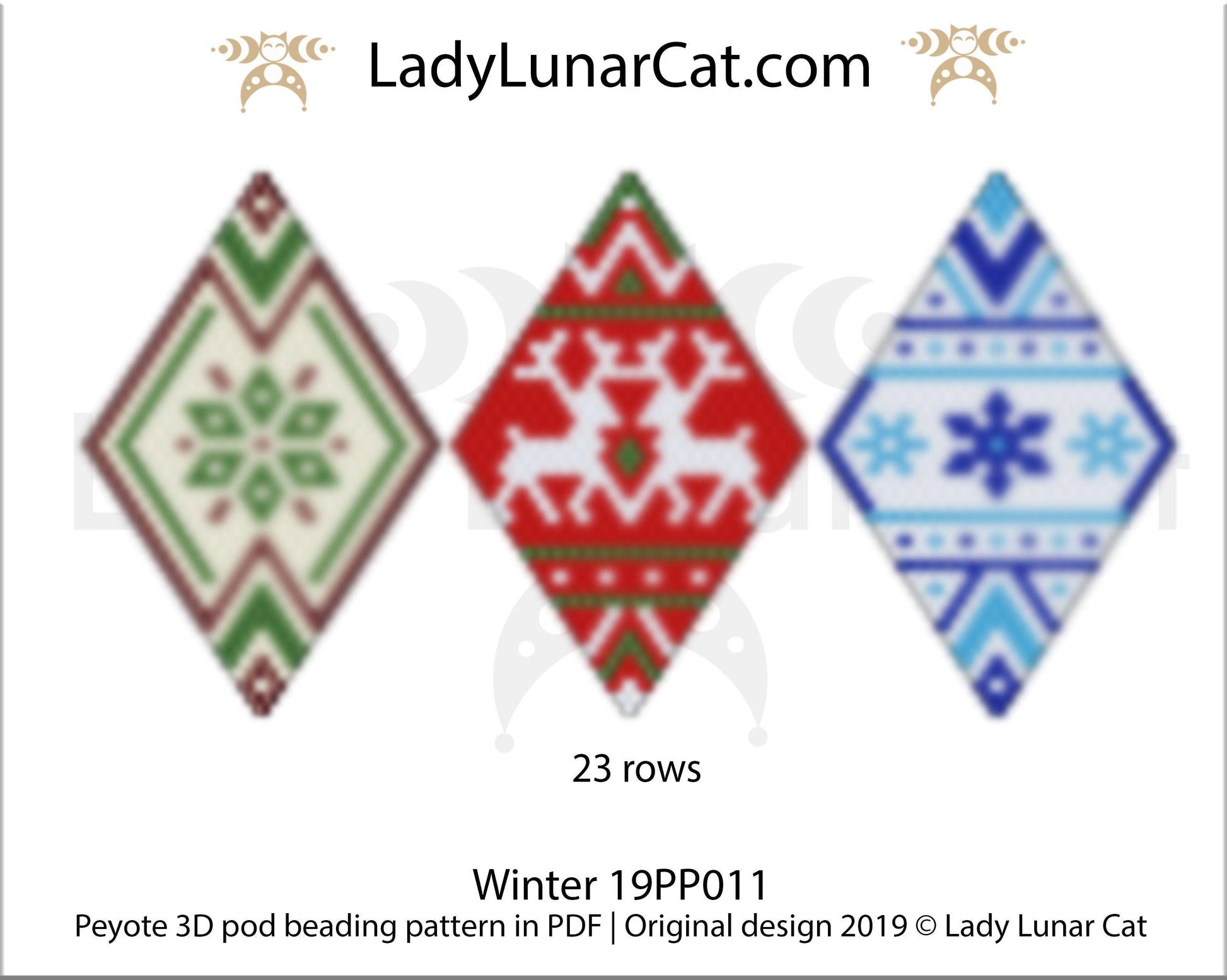 Peyote pod patterns for beading Winter 19PP011 LadyLunarCat