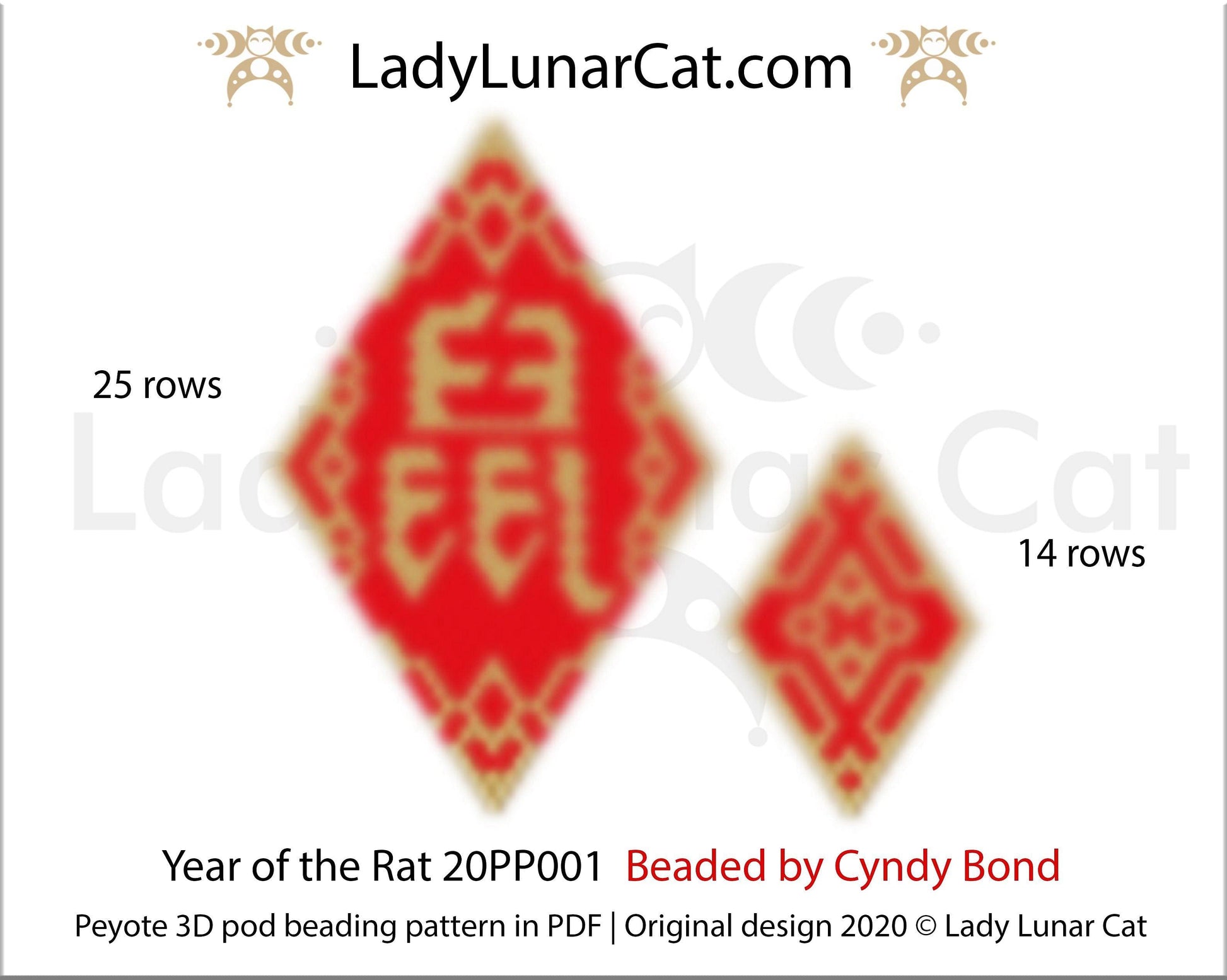 Peyote pod patterns for beading Year of the rat LadyLunarCat