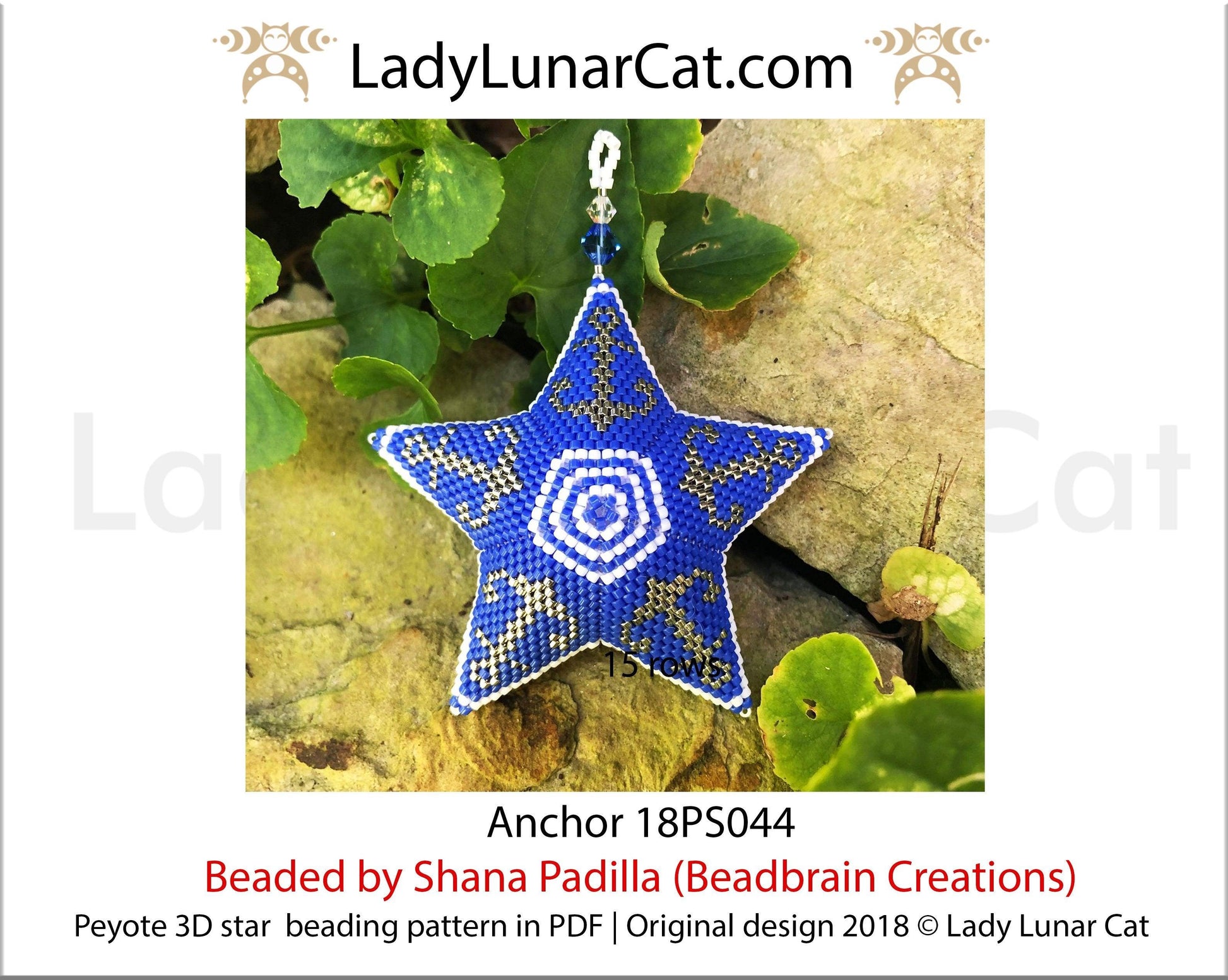 Peyote star patterns for beading Anchor 18PS044 LadyLunarCat