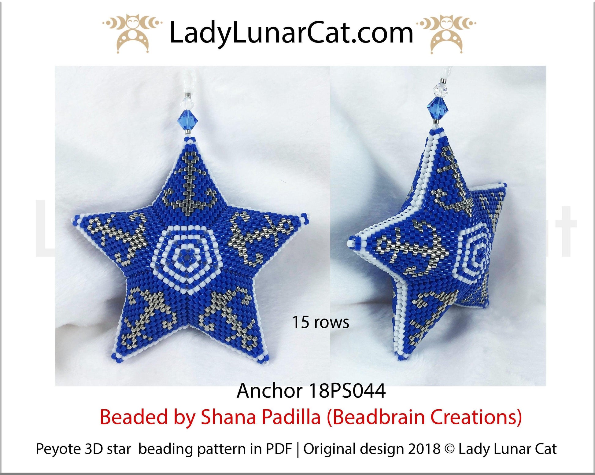 Peyote star patterns for beading Anchor 18PS044 LadyLunarCat