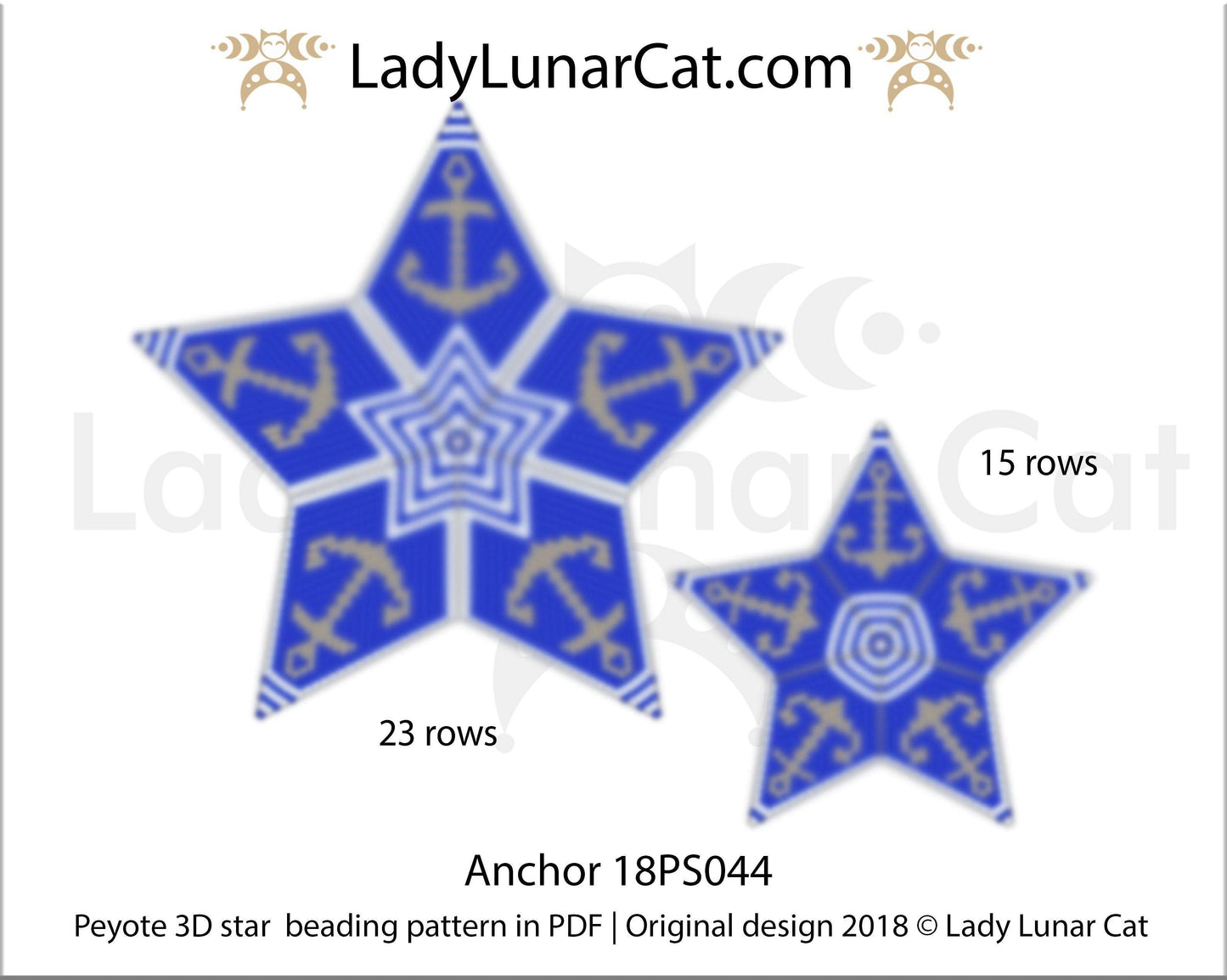Peyote star patterns for beading Anchor 18PS044 LadyLunarCat