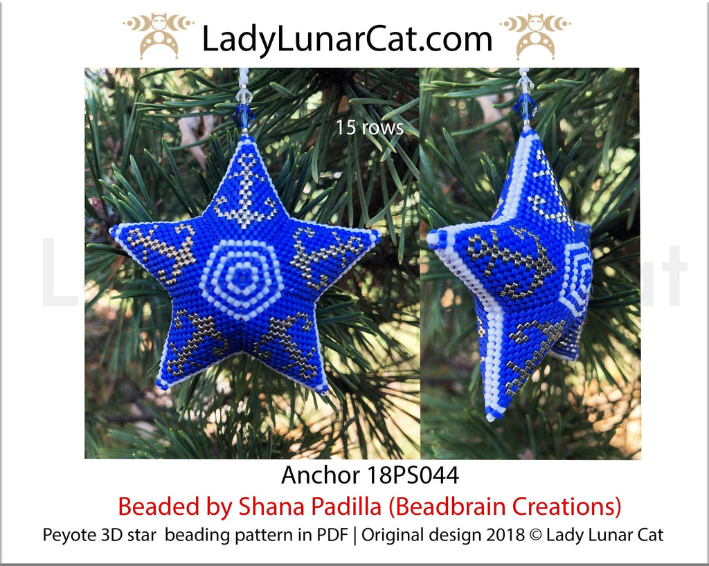 Peyote star patterns for beading Anchor 18PS044 LadyLunarCat
