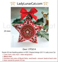 Northern deer peyote star pattern by Lady Lunar Cat — 3 colorways Christmas reindeer vintage beading PDF 17PS014