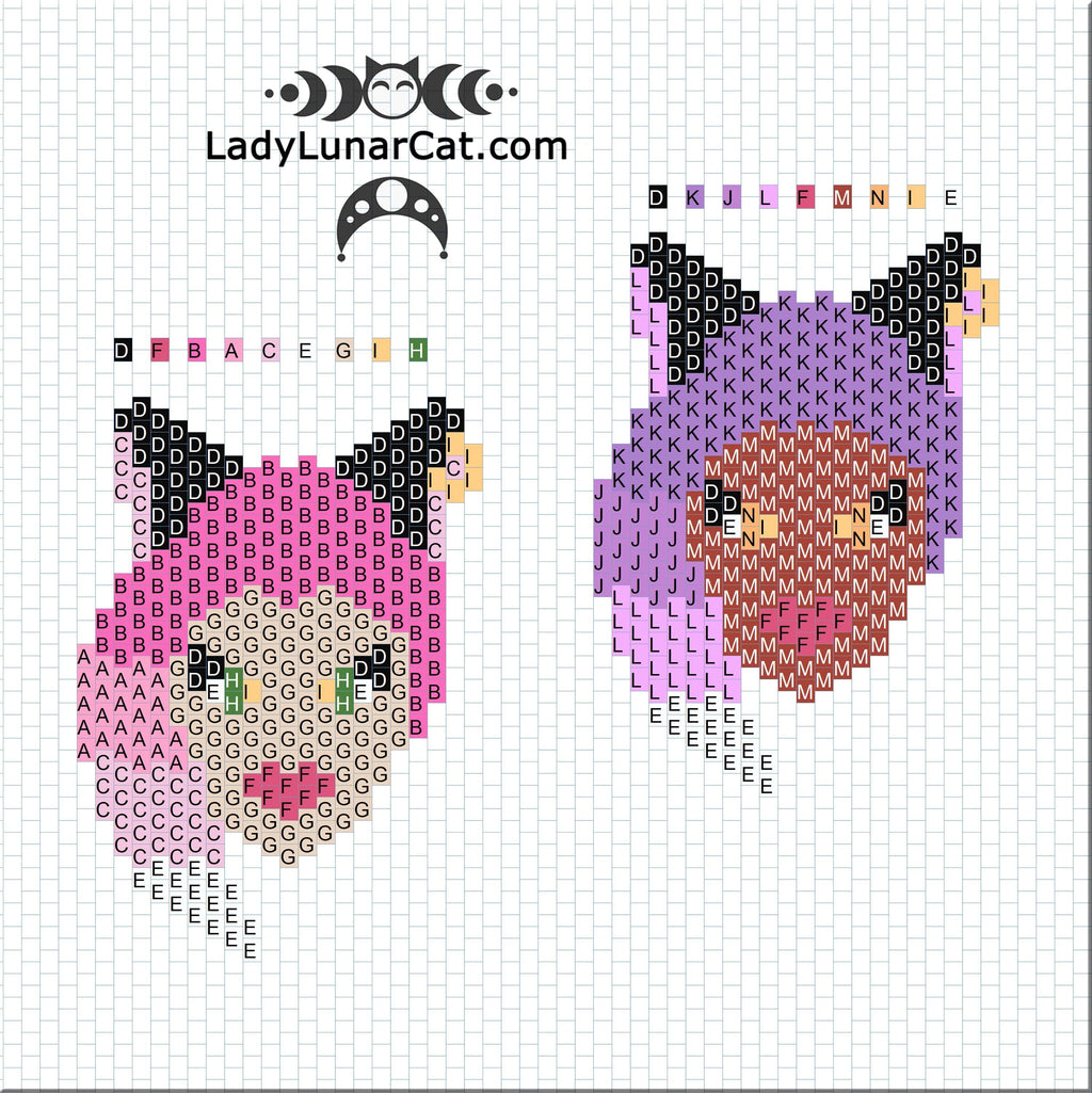 Peyote star patterns for beading Gradient geometric 19PS024 LadyLunarCat