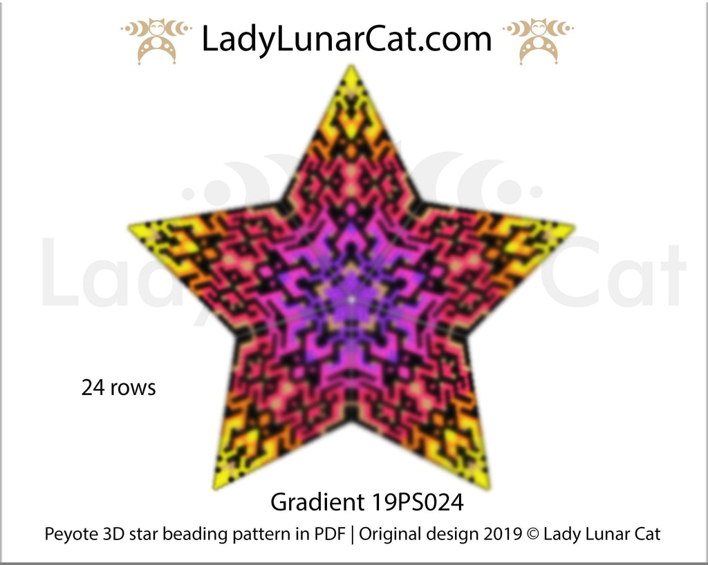 Peyote star patterns for beading Gradient geometric 19PS024 LadyLunarCat