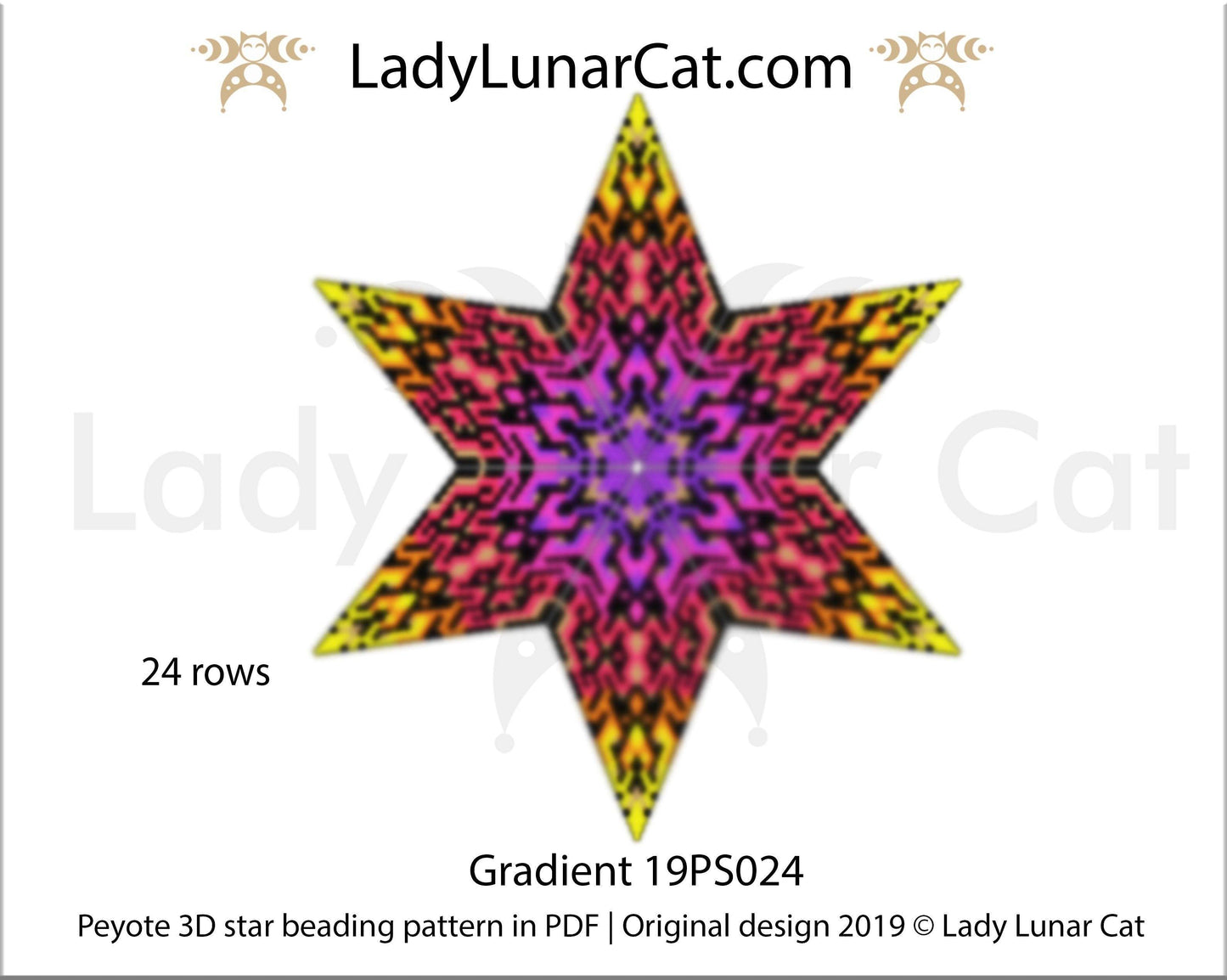 Peyote star patterns for beading Gradient geometric 19PS024 LadyLunarCat
